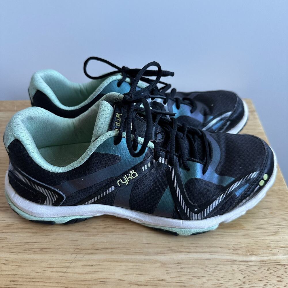 Ryka Influence Training Sneakers Size 6.5 M Black Blue Green Training Shoes